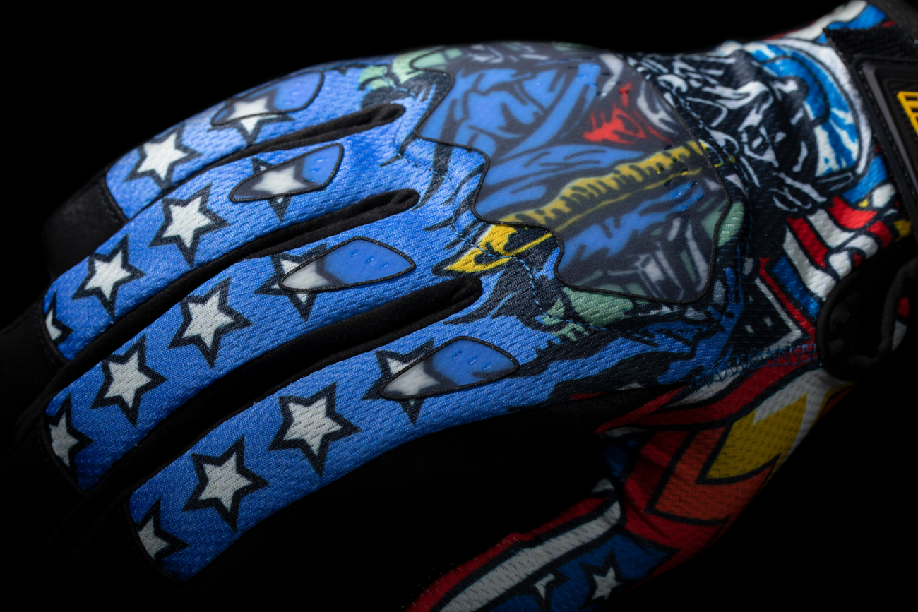 ICON Hooligan CE Flyboy Gloves Large - Blue (Part #3301-4711)