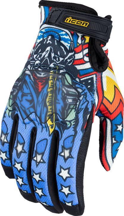 ICON Hooligan™ CE Flyboy Gloves - Blue, Small - Part Number 3301-4709