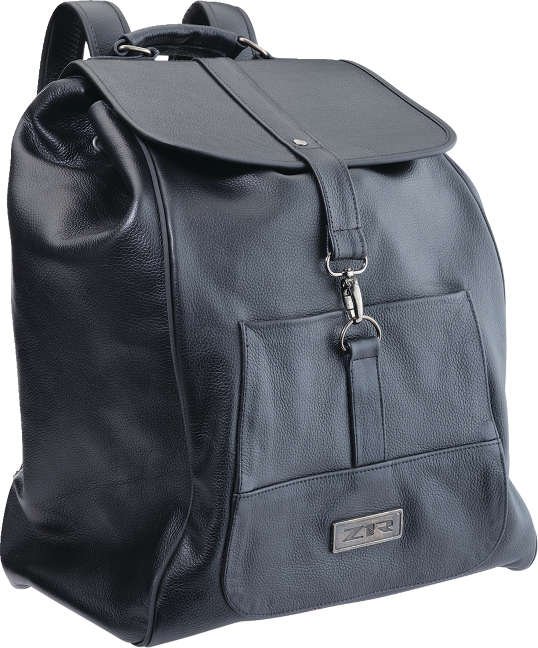 Z1R Black Leather Backpack with Adjustable Straps and Secure Closure - Part Number 3512-0310