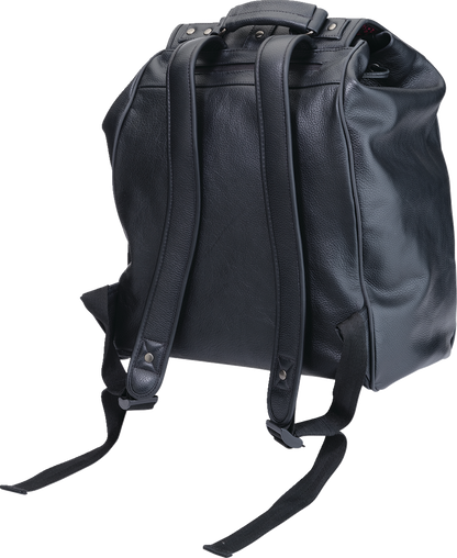 Z1R Black Leather Backpack with Adjustable Straps and Secure Closure - Part Number 3512-0310