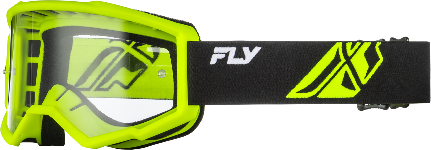 FLY RACING YOUTH FOCUS GOGGLE HI-VIS/BLK W/ CLEAR LENS'LENS