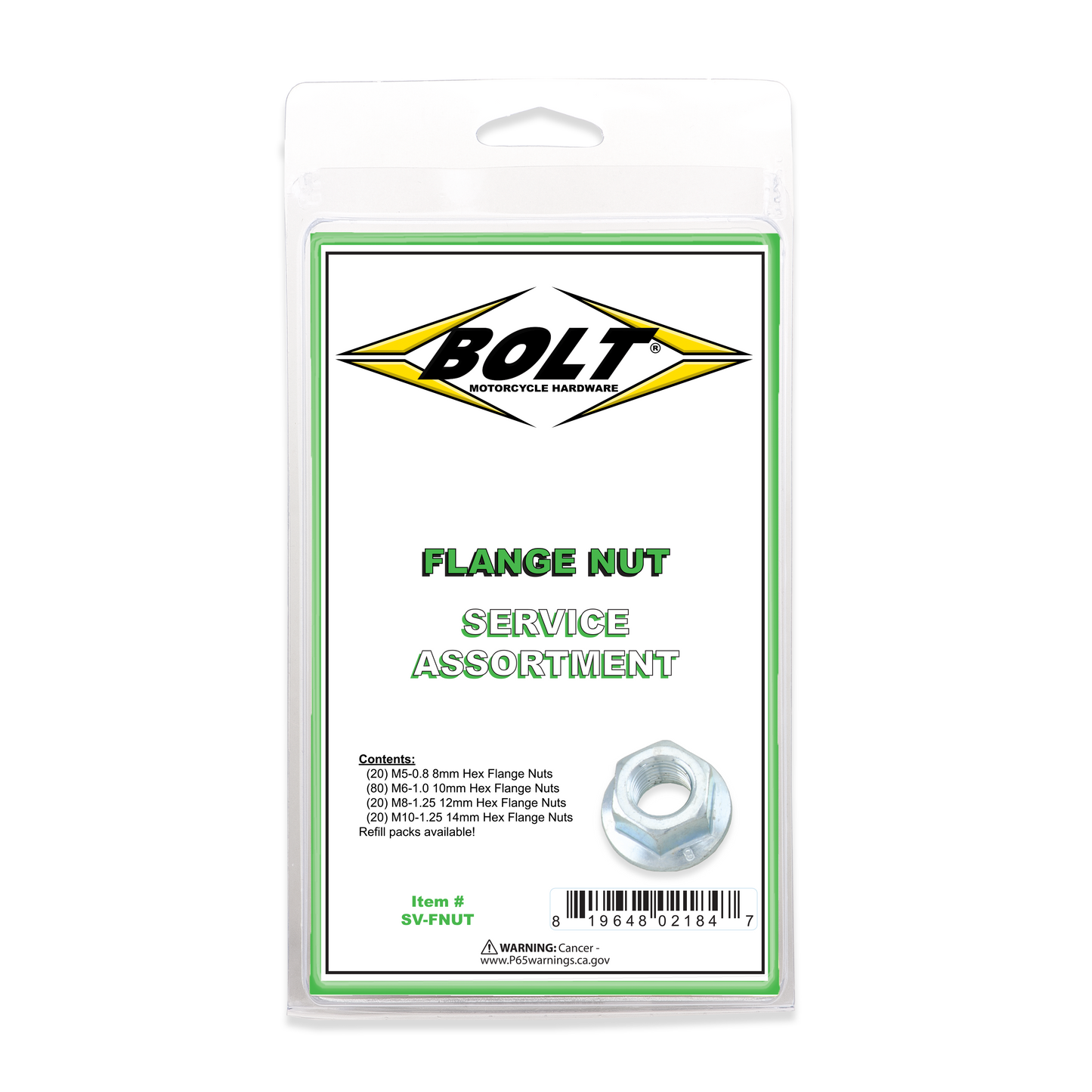 BOLT SV-FNUT Flange Nut Assortment 140 Piece Kit for Heavy-Duty Applications