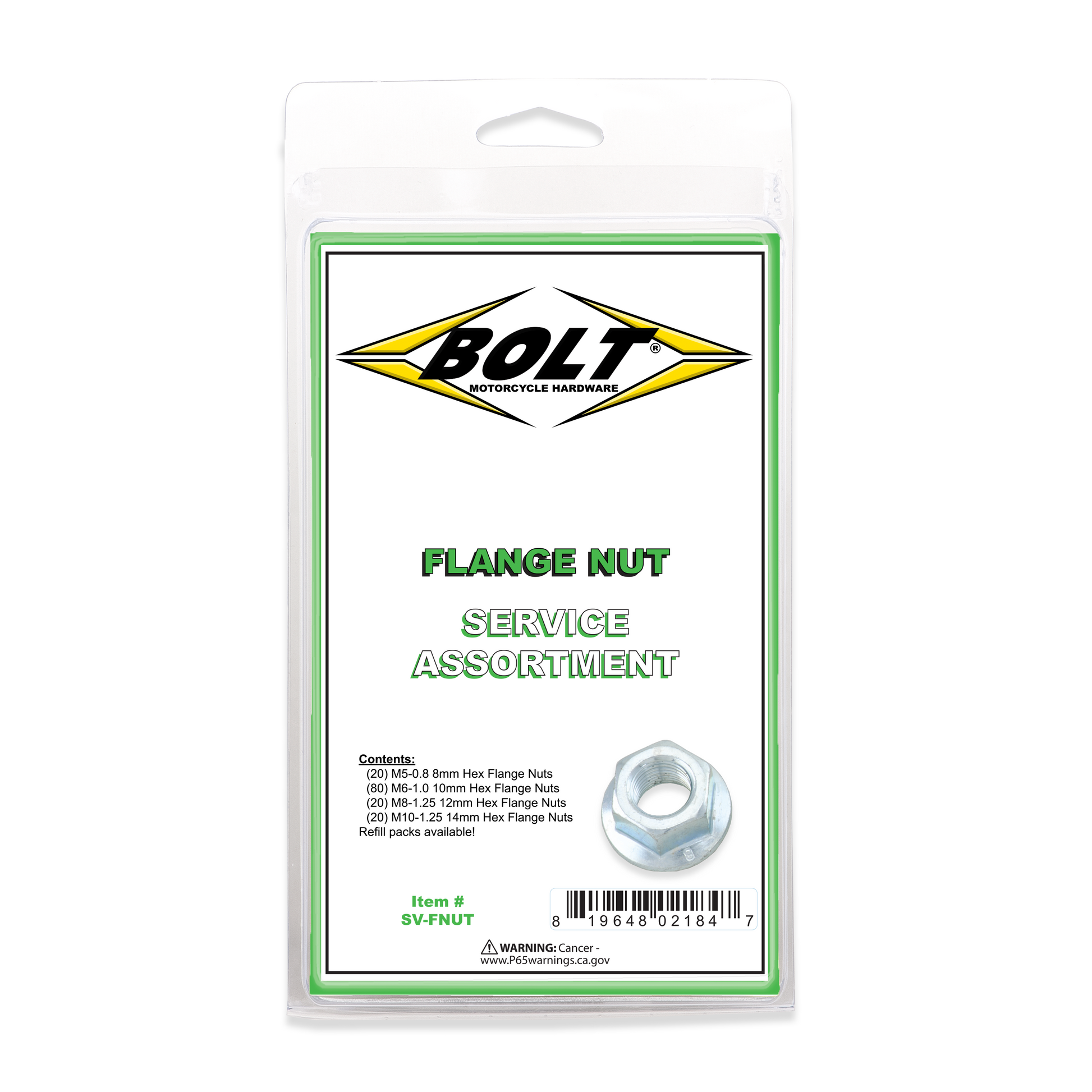 BOLT SV-FNUT Flange Nut Assortment 140 Piece Kit for Heavy-Duty Applications