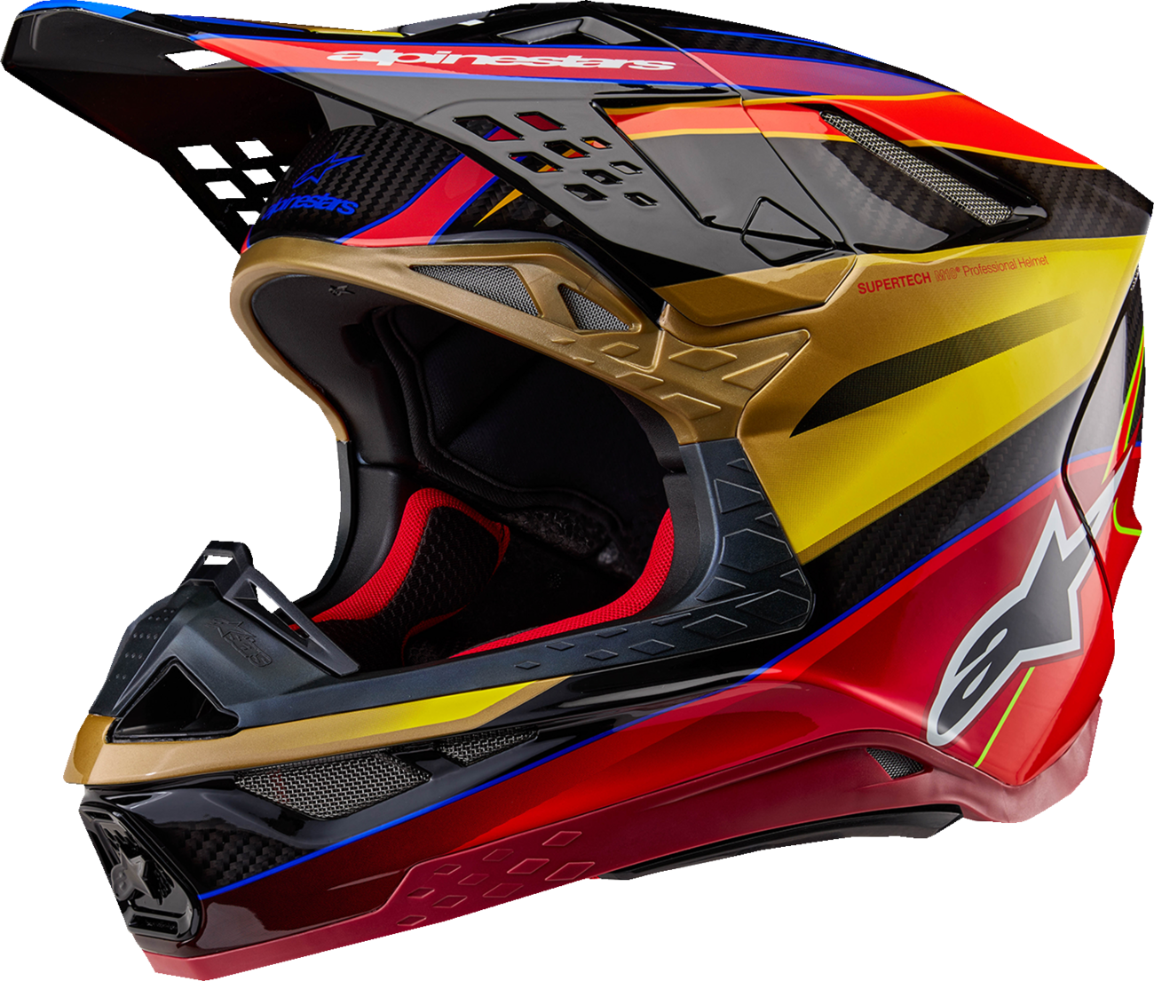 Alpinestars Supertech M10 Helmet Era MIPS® Gloss Gold/Yellow/Rio Red - XL 8301223-5938-XL