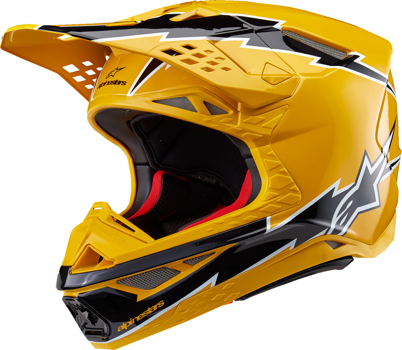 Alpinestars Supertech M10 Helmet - Ampress MIPS®, Gloss Black/Yellow - XS