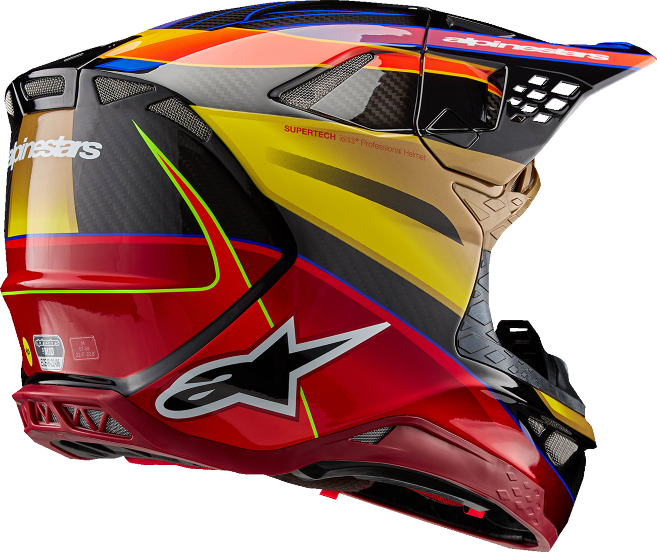 Alpinestars Supertech M10 Helmet Era MIPS® Gloss Gold/Yellow/Rio Red - XL 8301223-5938-XL