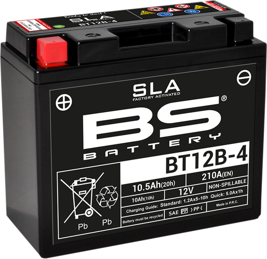 BS BATTERY BT12B-4 (YT) 300643 Absorbed Glass Mat (AGM) Maintenance-Free Battery