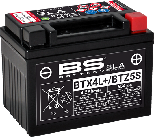 BS Battery BTX4L/BTZ5S (YTX) 300669 Absorbed Glass Mat AGM Motorcycle Battery