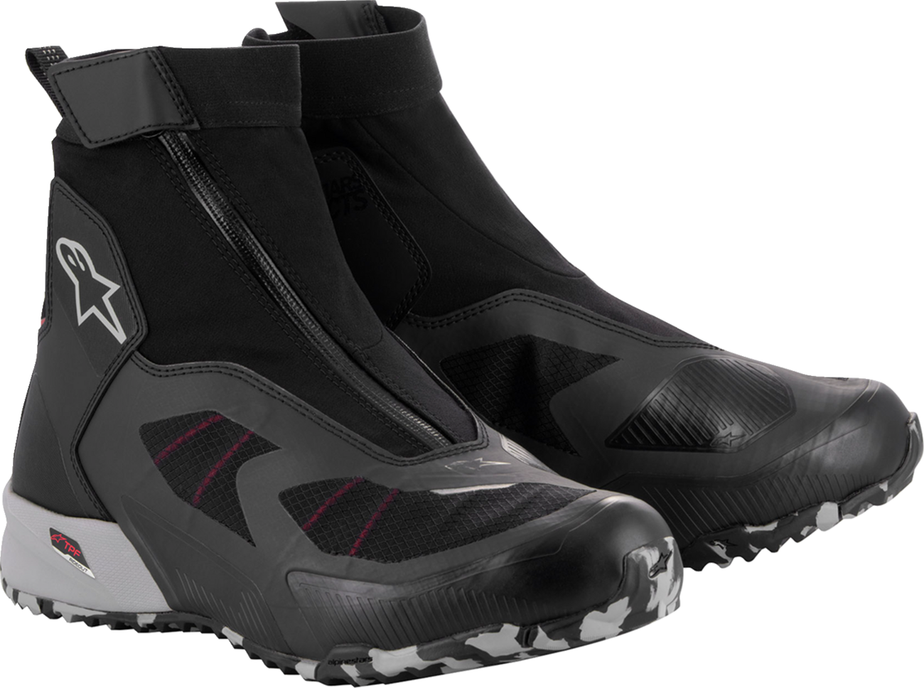 Alpinestars CR-8 Gore-Tex® Riding Shoes - Black/Grey/Red, US 8 / EU 40.5