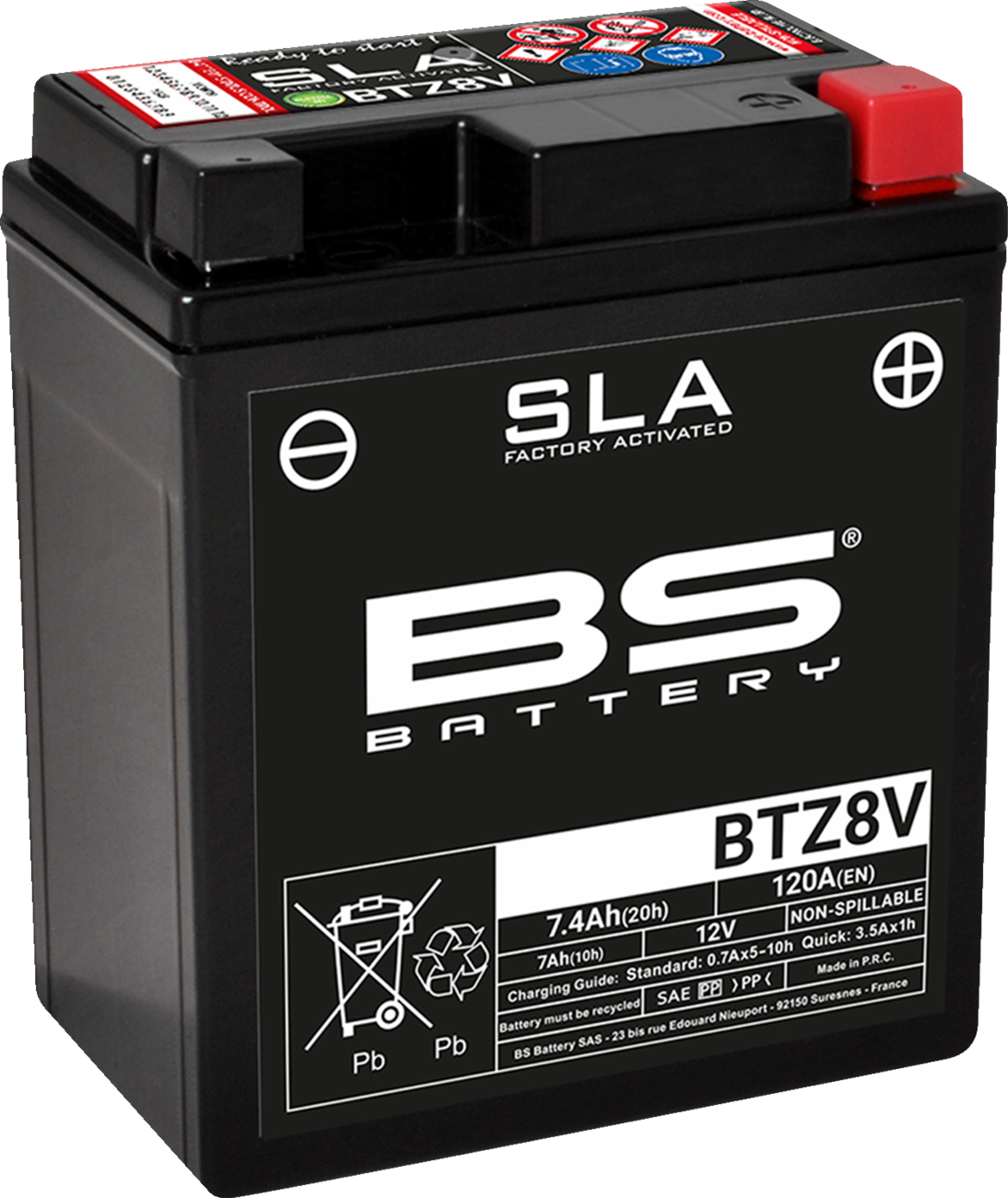 BS Battery BTZ8V (YT) 300890 Absorbed Glass Mat Deep Cycle Battery