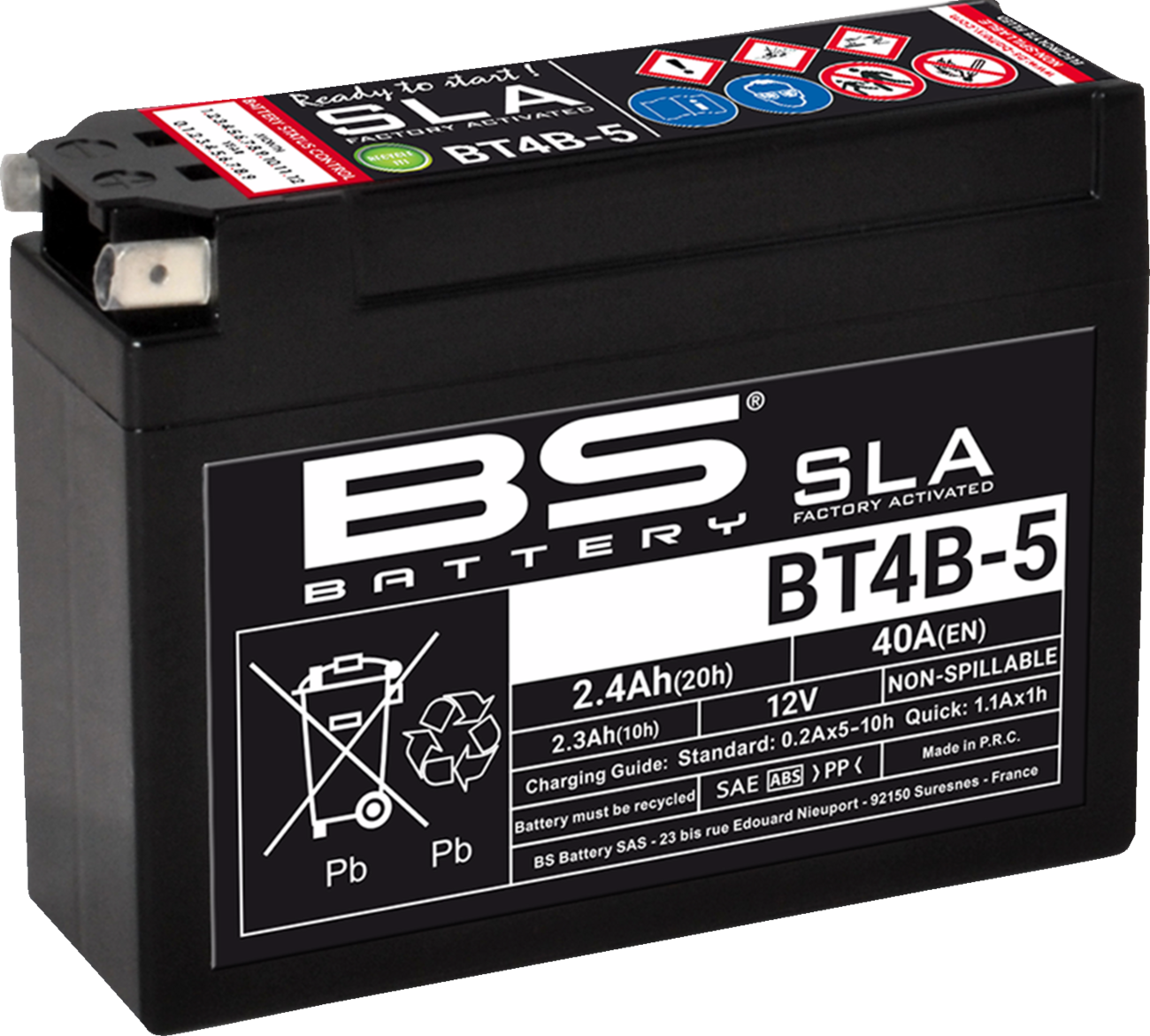 BS Battery BT4B-5 (YT) 300756 Absorbed Glass Mat (AGM) Maintenance-Free Deep Cycle Battery