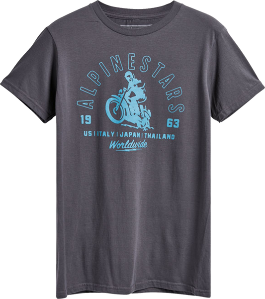 Alpinestars Sander T-Shirt Charcoal XL - Classic Motorcycle Graphic and Soft Cotton Comfort