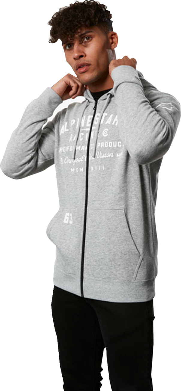 Alpinestars Region Hoodie Heather Gray XL - Comfortable Cotton-Poly Blend with Heritage Logo