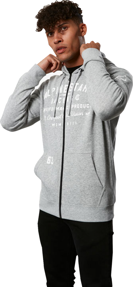 Alpinestars Region Hoodie Heather Gray XL - Comfortable Cotton-Poly Blend with Heritage Logo