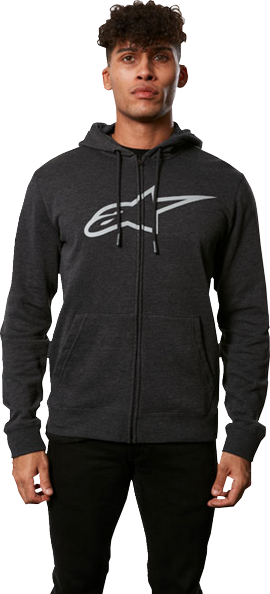 Alpinestars Ageless II Zip Hoodie - Charcoal/Gray, XL - Comfortable Cotton-Poly Blend with Logo Details
