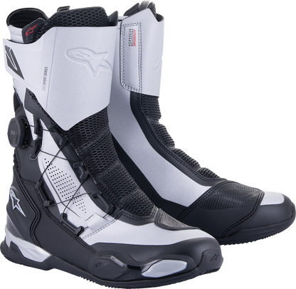 Alpinestars SP-X BOA Motorcycle Boots - Black and Silver, EU Size 42