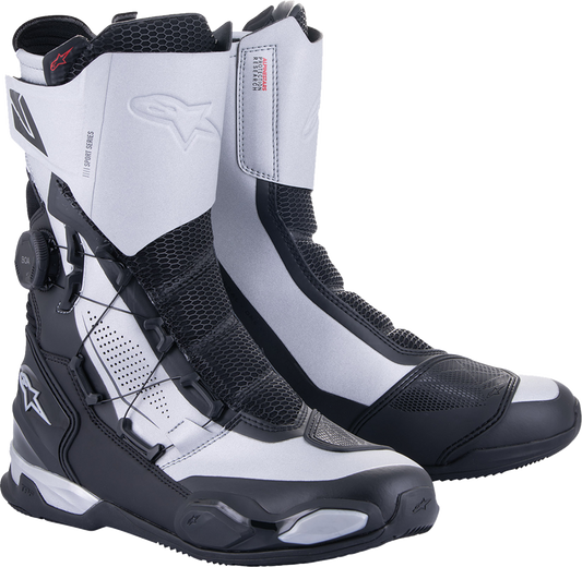 Alpinestars SP-X BOA Motorcycle Boots - Black and Silver, EU Size 42