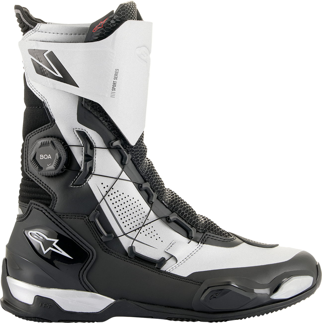 Alpinestars SP-X BOA Motorcycle Boots - Black and Silver, EU Size 42