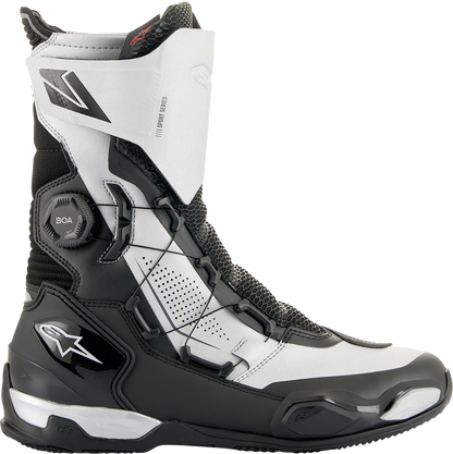 Alpinestars SP-X BOA Motorcycle Boots - Black and Silver, EU Size 42