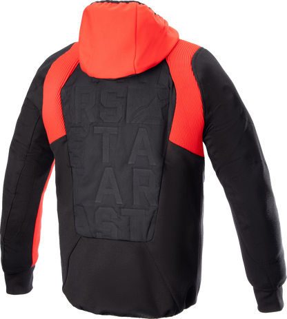 Alpinestars MSE Hybrid Hooded Jacket - Black/Red Small - Versatile Motorcycle Streetwear with Level 1 Nucleon Flex Plus Armor