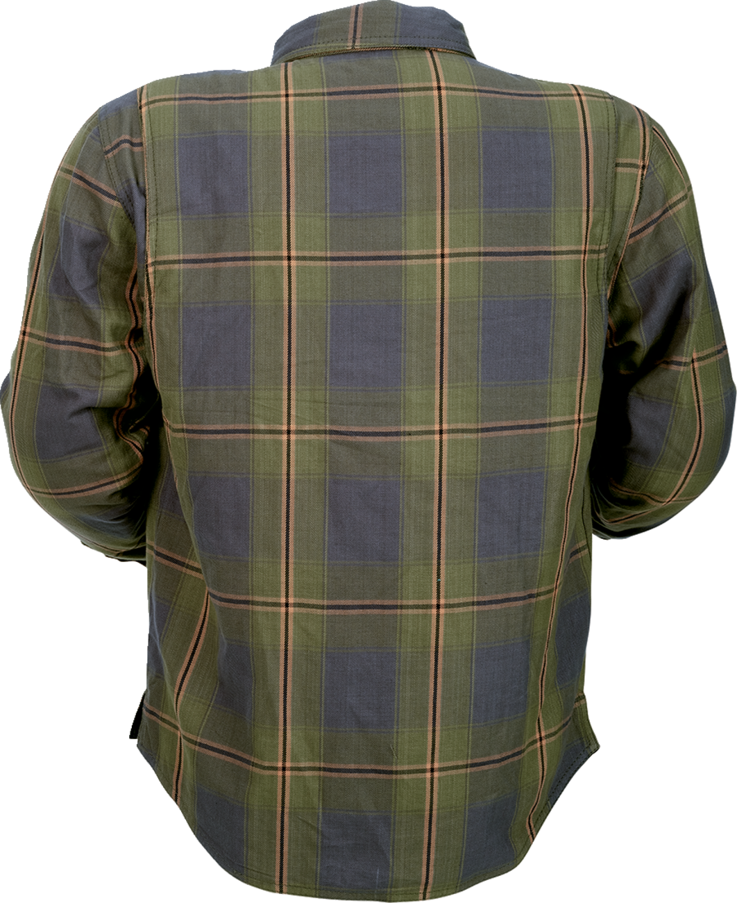 Z1R Ashwood Flannel Jacket - Olive, 4XL - Reinforced with Aramid Fiber and Concealed Carry Pockets