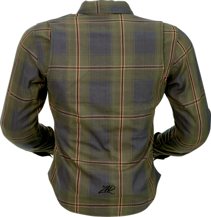 Z1R Women's Ashwood Flannel Jacket - Olive, Part Number 3041-0687