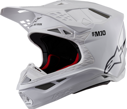 Alpinestars Supertech M10 Helmet - Solid White, MIPS®, XS – Lightweight and Impact-Resistant Racing Helmet