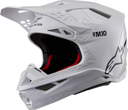 Alpinestars Supertech M10 Helmet - Solid White, MIPS®, XS – Lightweight and Impact-Resistant Racing Helmet