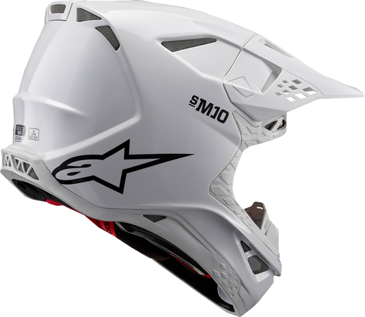 Alpinestars Supertech M10 Helmet - Solid White, MIPS®, XS – Lightweight and Impact-Resistant Racing Helmet