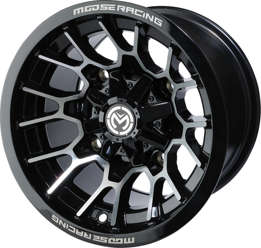 Moose Offroad 24x8 Rear Black Wheel with Center Caps – Part Number 24128156GBMF4