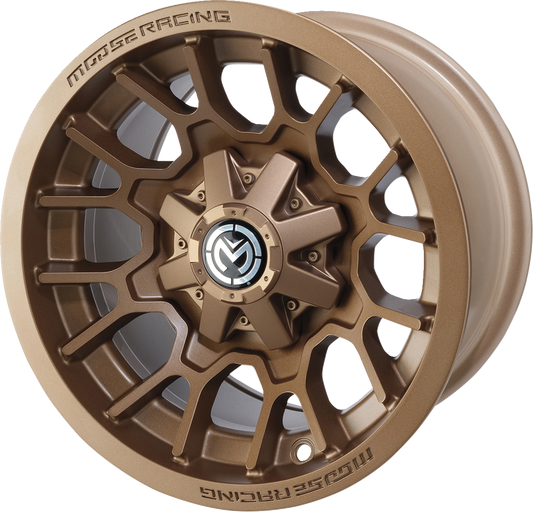 Moose Offroad 24X Rear Wheel - Bronze Finish - 12x8 Inch - 4/136 Bolt Pattern - Part Number 24MO128136BZ4