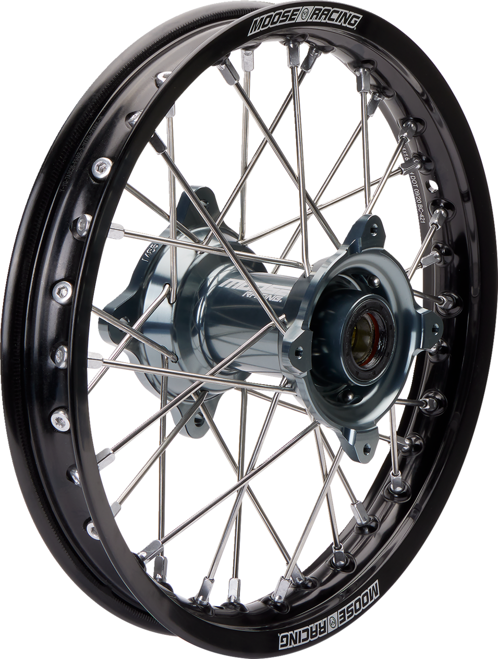 Moose Offroad SX-1 Rear Wheel Assembly with Gray Hub - 14x1.6 Inch for SX/TC 85 Models - Part MR-16014-BKGY