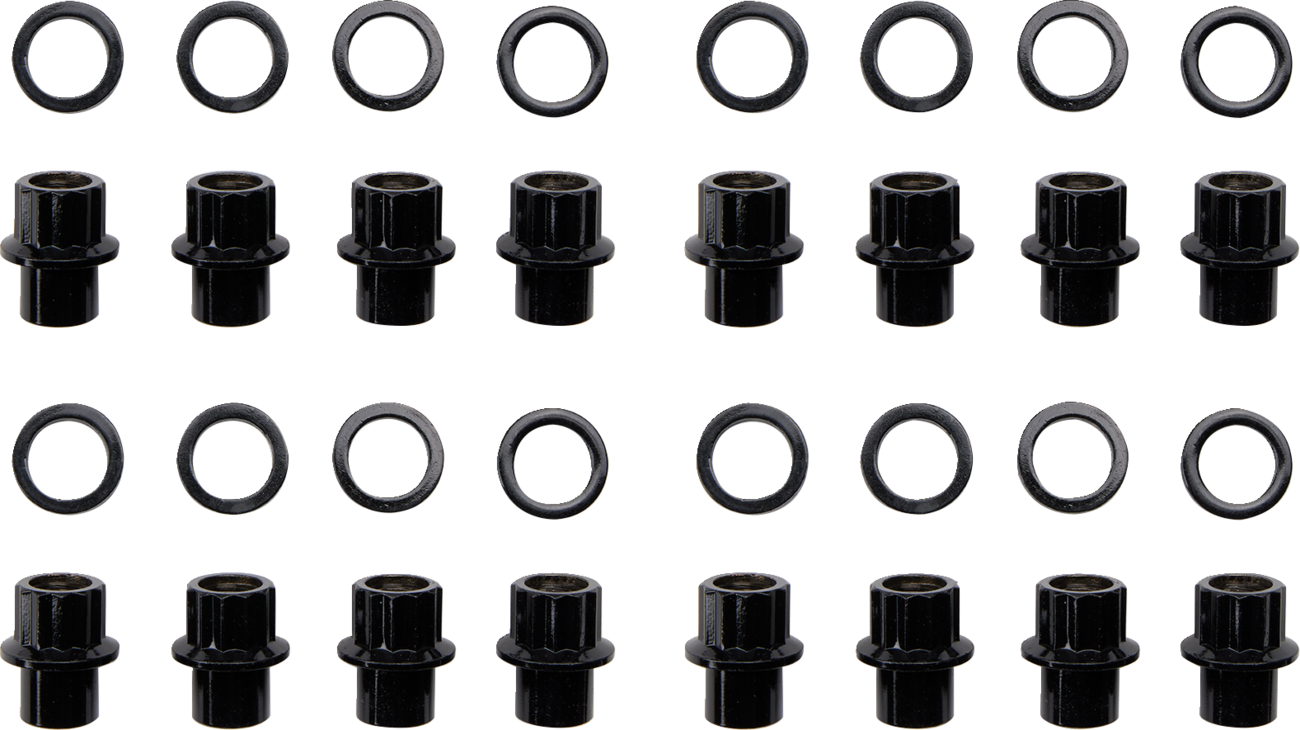 MOOSE OFFROAD Carbon Fiber Wheel Lug Nuts - Steel, 10 mm x 1.25" - Pack of 16 (Part Number: LNBOET10125AST)