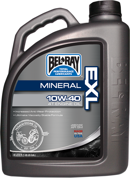 BEL-RAY EXL 4T Mineral Oil 10W-40 - 4L - Part Number 99090-B4LW