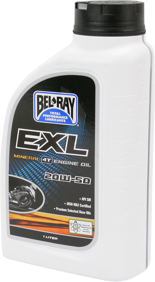 BEL-RAY EXL 4T Mineral Oil 20W-50 - 1L - Part Number 99100-B1LW