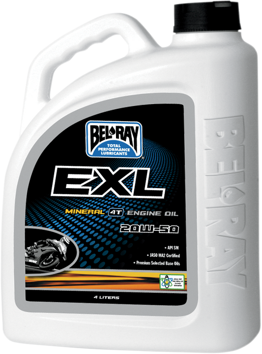 BEL-RAY EXL 4T Mineral Oil 20W-50 - 4L - Part Number 99100-B4LW