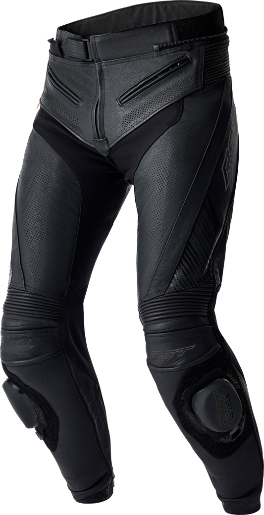 RST Tractech Evo D3o Black Leather Motorcycle Pants (Part #103636BLK-30)