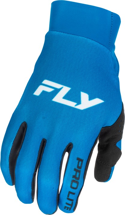 Fly Racing Pro Lite Gloves Blue/White Large – Lightweight Minimalist Race Gloves with Touch Screen Compatibility