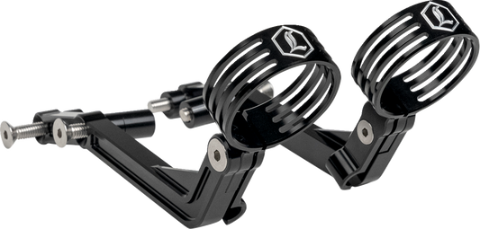 Legend Suspension Revo ARC External Reservoir Mounts for FL Touring Models - Black (Part #1313-0245)