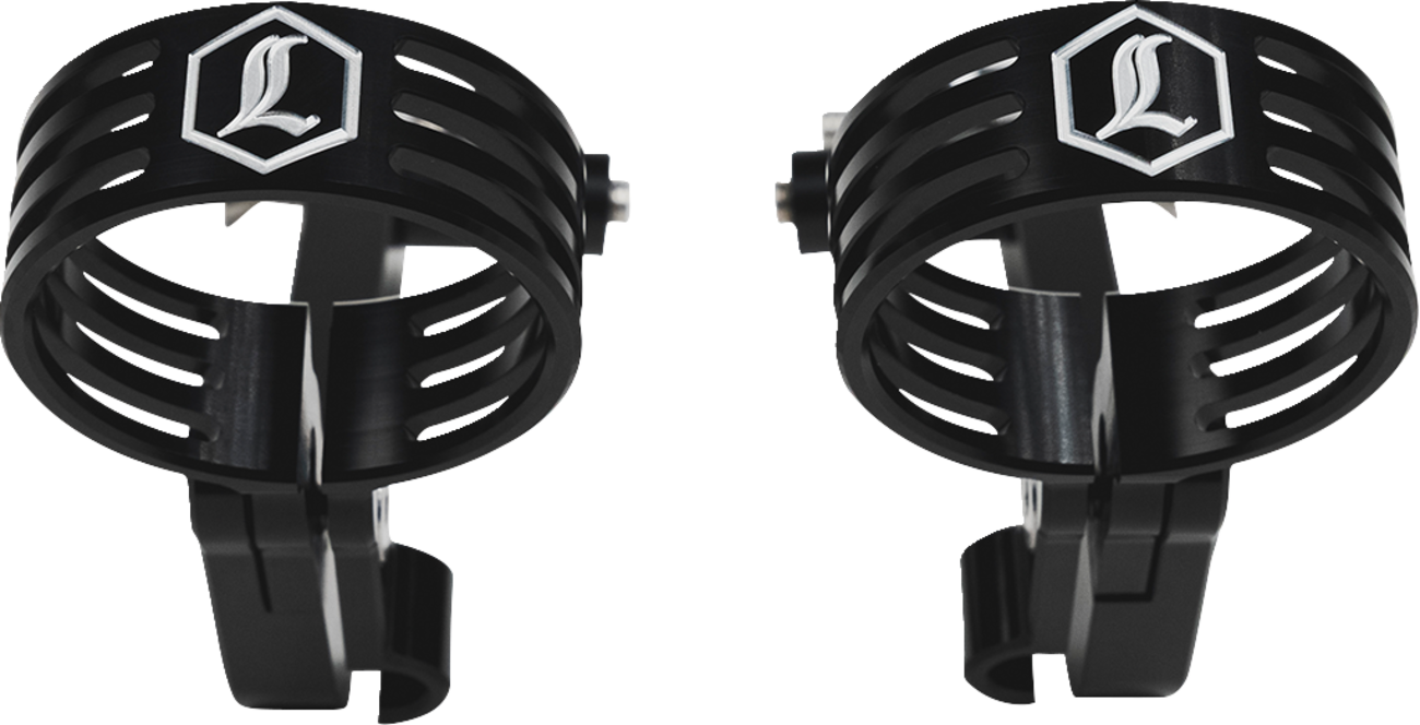 Legend Suspension Revo ARC External Reservoir Mounts for FL Touring Models - Black (Part #1313-0245)