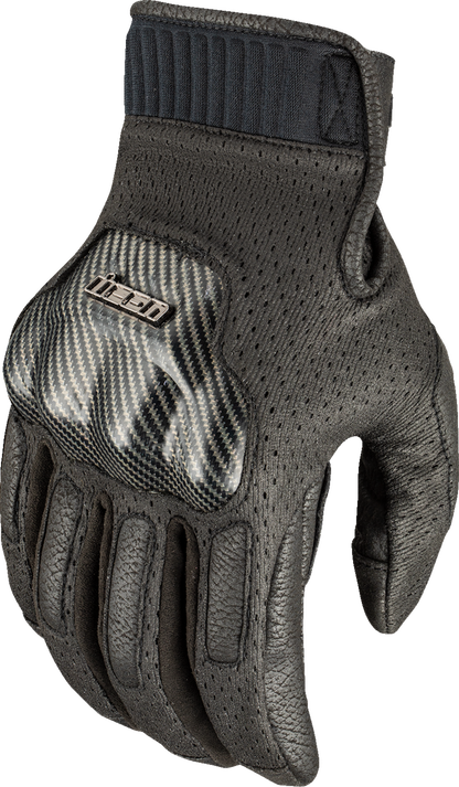 ICON Overlord3™ Gloves - Black, Small - Durable Synthetic Palm and Ventilated Mesh Chassis