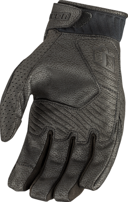 ICON Overlord3™ Gloves - Black, Small - Durable Synthetic Palm and Ventilated Mesh Chassis