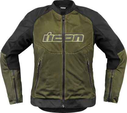 ICON Women's Overlord3 Mesh™ Jacket - Green - XS | Men’s Sport Fit Motorcycle Jacket with Impact Protection