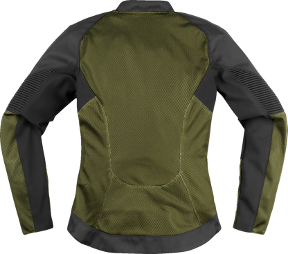 ICON Women's Overlord3 Mesh™ Jacket - Green - XS | Men’s Sport Fit Motorcycle Jacket with Impact Protection