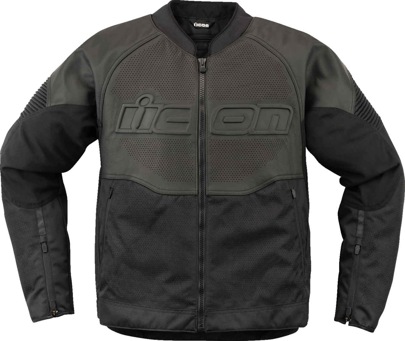 ICON Overlord3 Leather Motorcycle Jacket with D3O Impact Protectors - Black, Small (Part 2810-4112)