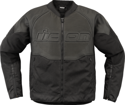 ICON Overlord3 Leather Motorcycle Jacket with D3O Impact Protectors - Black, Small (Part 2810-4112)