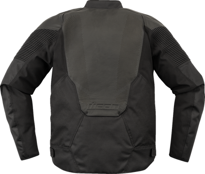 ICON Overlord3 Leather Motorcycle Jacket with D3O Impact Protectors - Black, Small (Part 2810-4112)