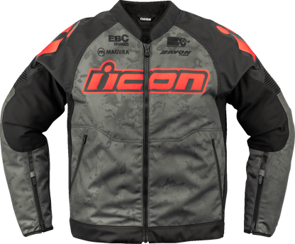 ICON Overlord3™ Magnacross Jacket - Gray Camo 2XL - Durable Motorcycle Outerwear with Impact Protection