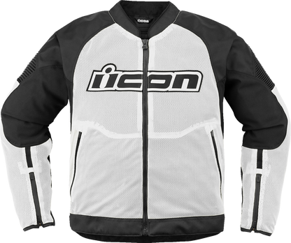 ICON Overlord3 Mesh™ Jacket - White, Small | Sport Fit Motorcycle Jacket with D3O Impact Protectors and Removable Insulated Liner
