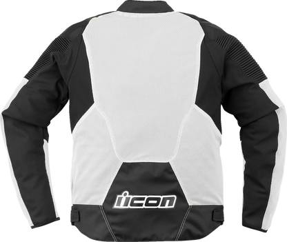 ICON Overlord3 Mesh™ Jacket - White, Small | Sport Fit Motorcycle Jacket with D3O Impact Protectors and Removable Insulated Liner